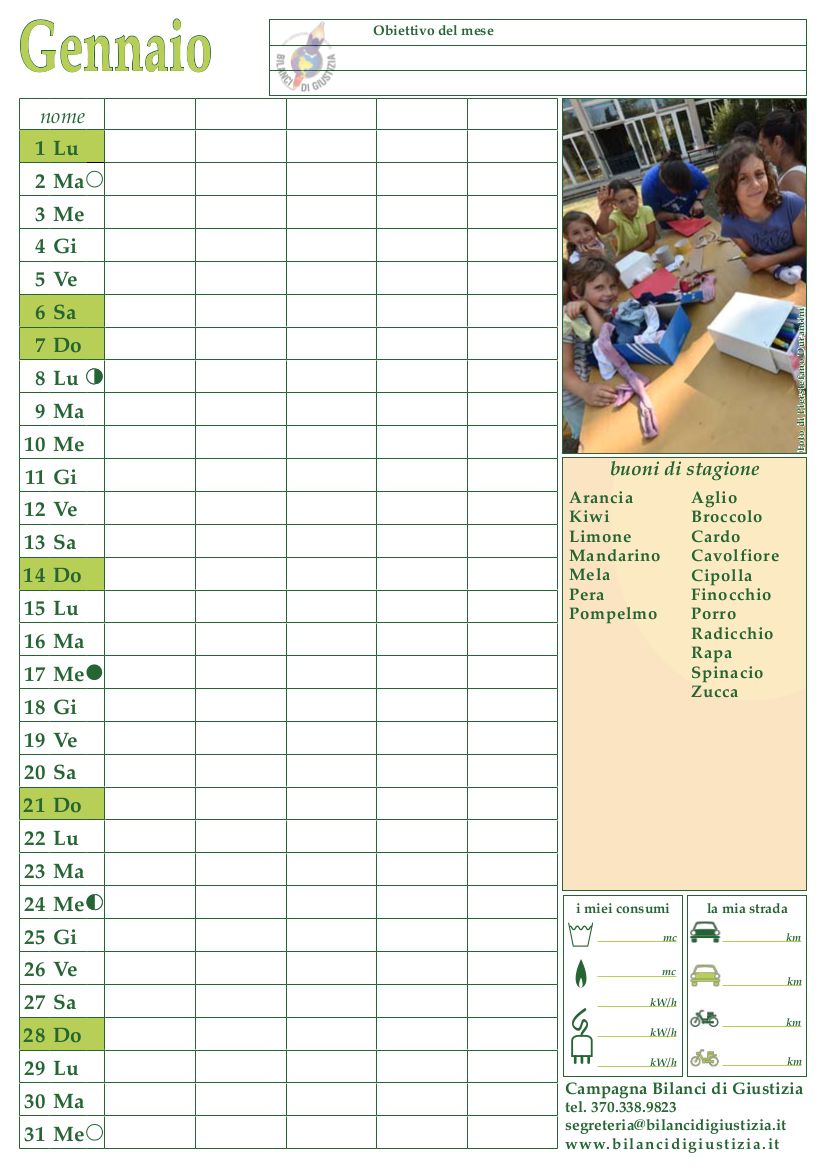 Calendario bilancista 2018